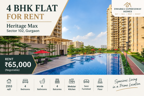4 bhk flat for rent in Heritage Max Sector 102 Gurgaon 